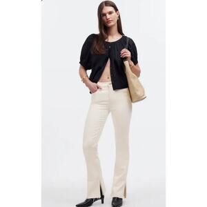 NWT Madewell Kick Out Full Length Jeans in Vintage Canvas Cream Tan Size 31